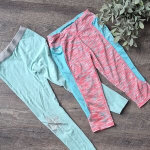 XOXO Pink and Aqua Kids Leggings Set